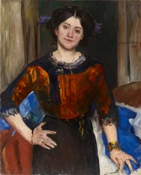 Porträt Charlotte Corinth in brauner Bluse